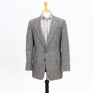 Tom James 40R Gray Check 2-Button Sport Coat Blazer Jacket P079